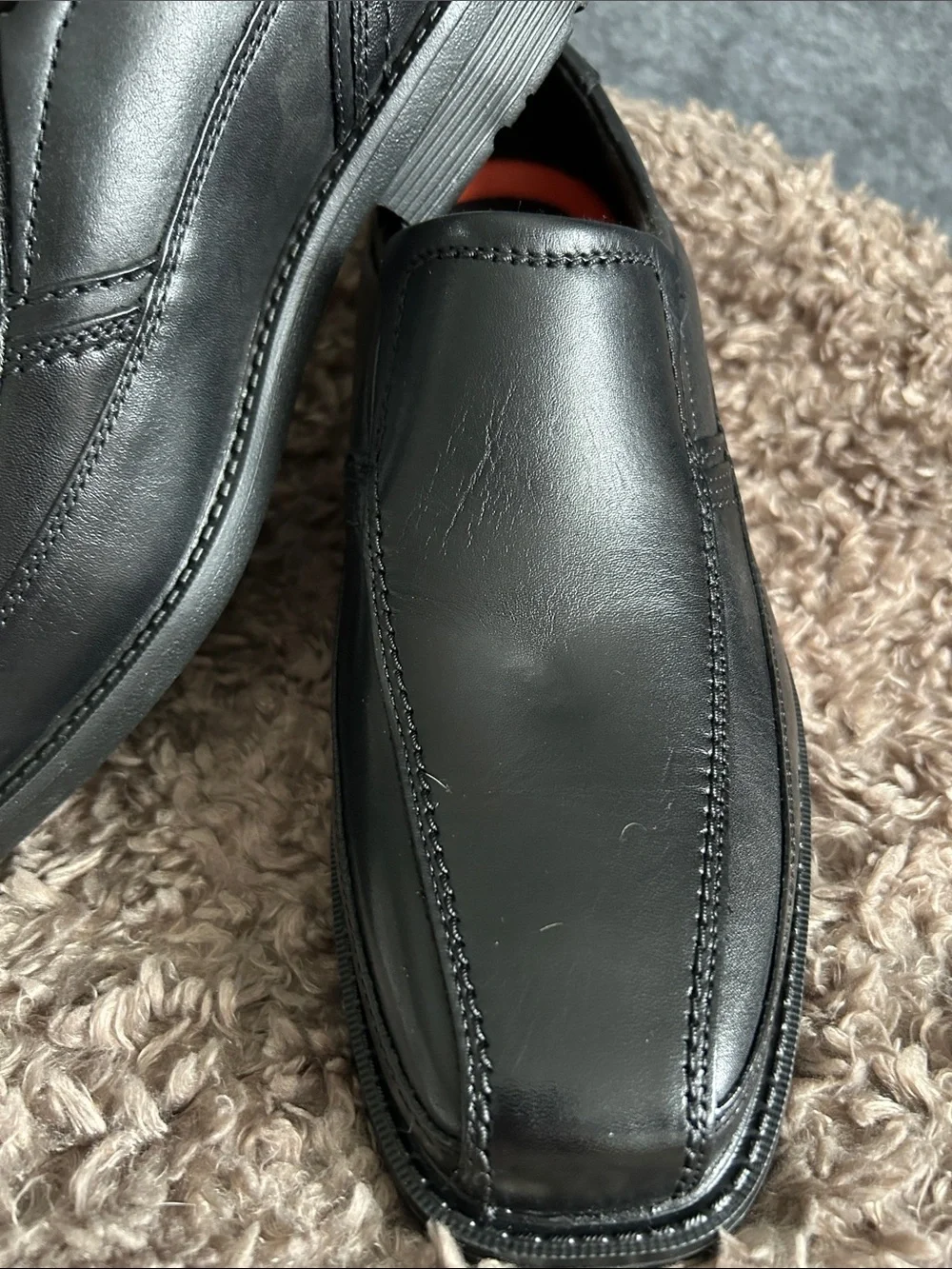 Rockport Black Leather Slip-On Loafers